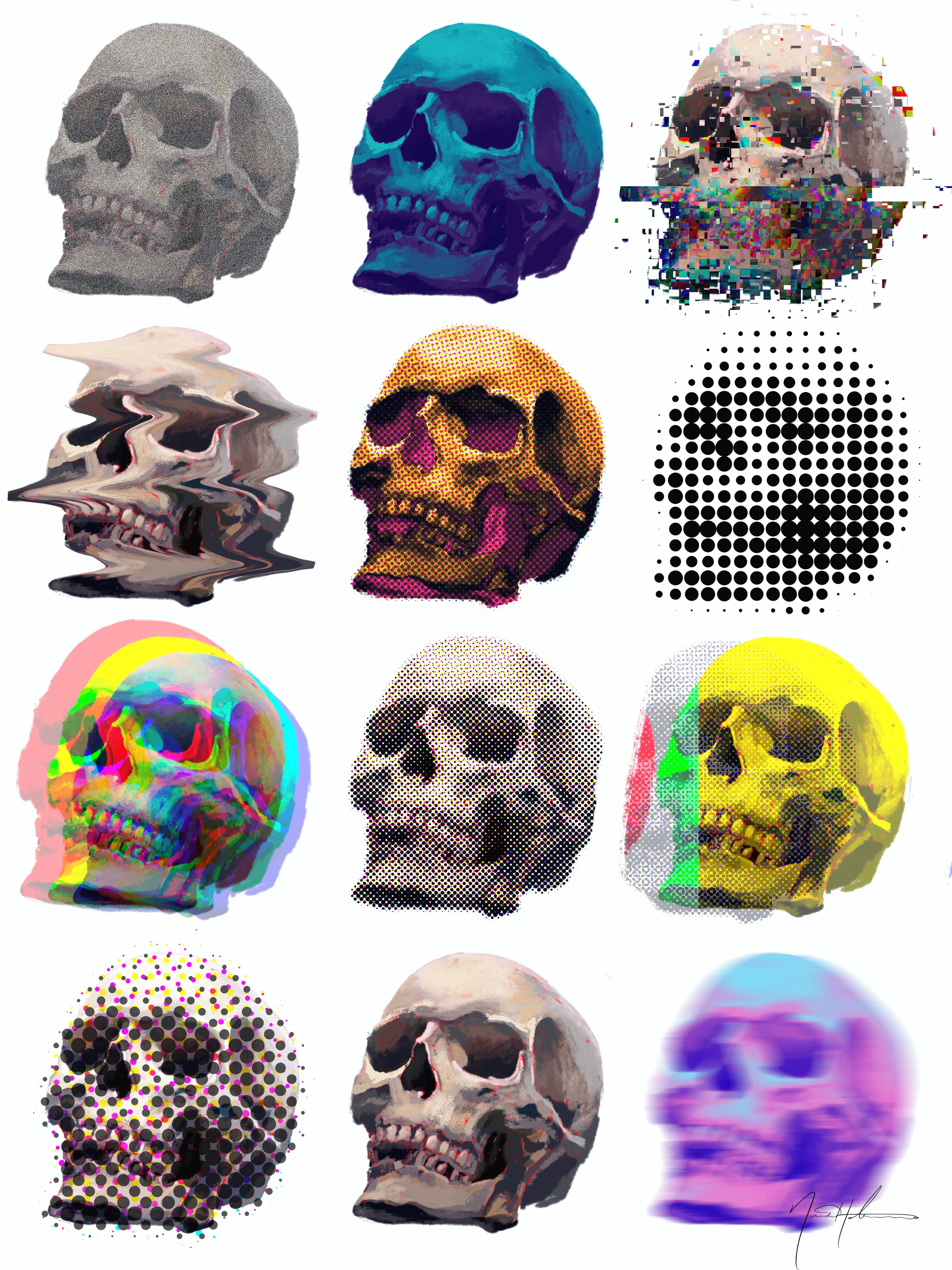 Pop Art Surreal Skulls