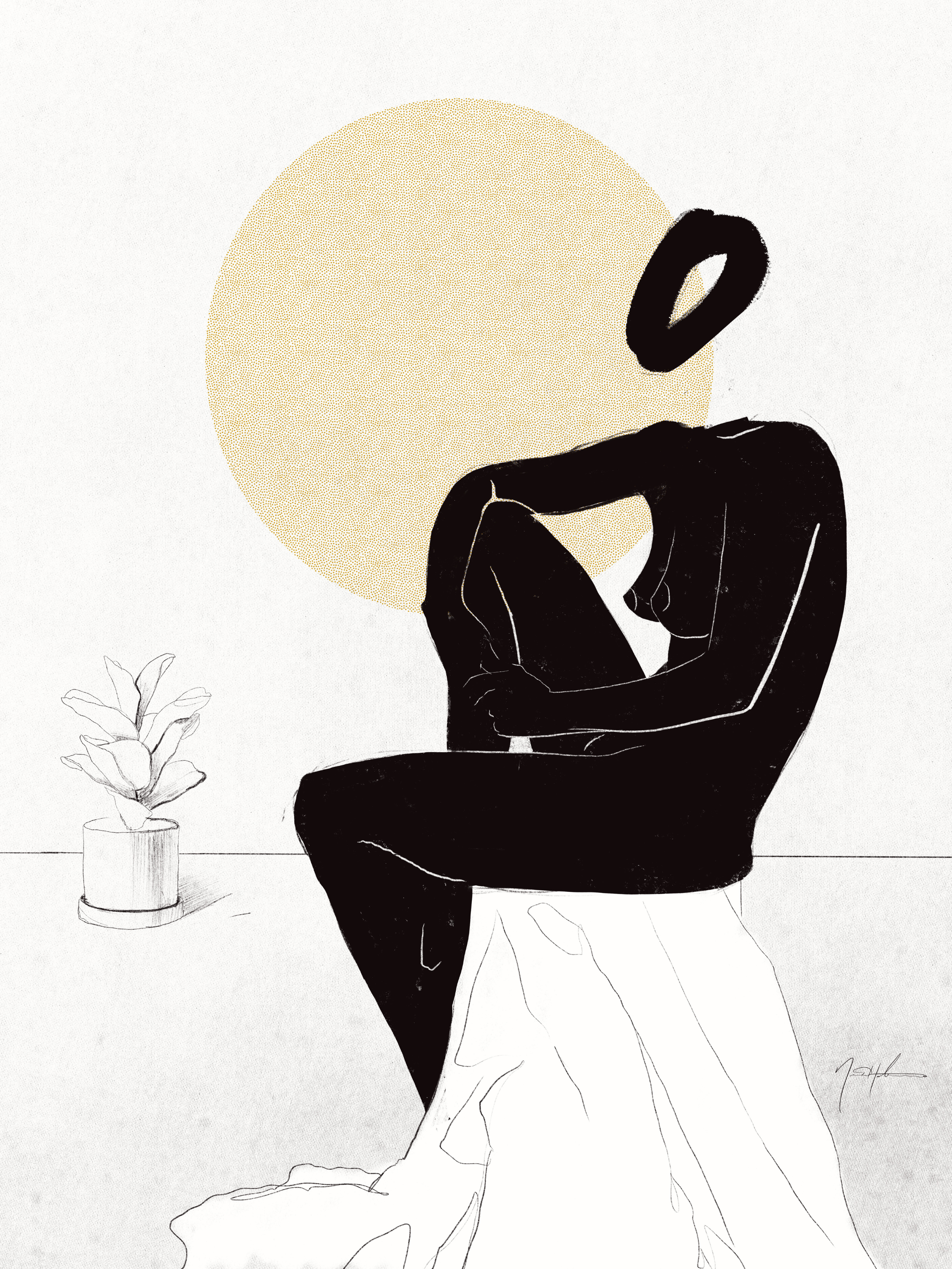 Sitting Silhouette