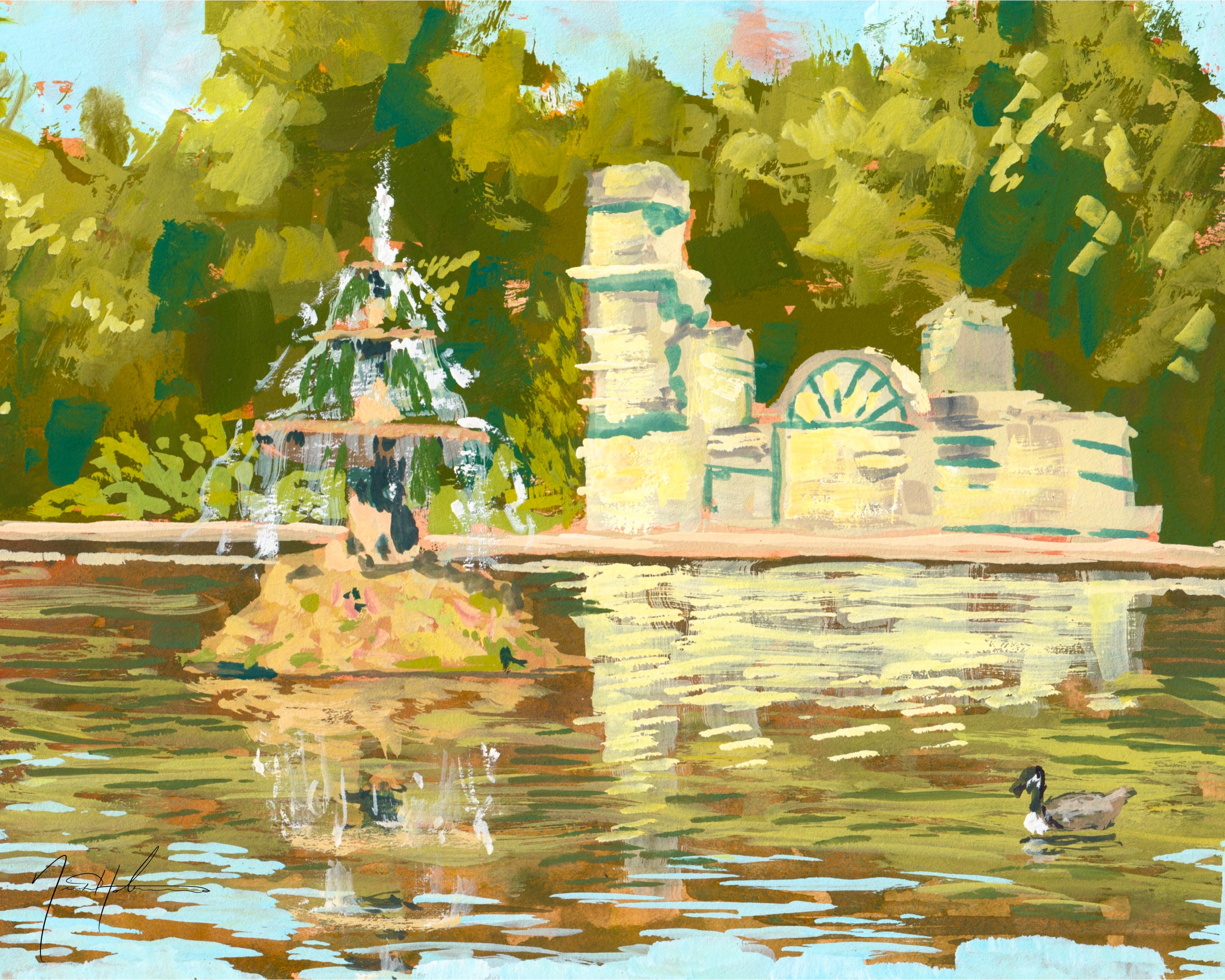 Tower Grove Park Pond and Ruins