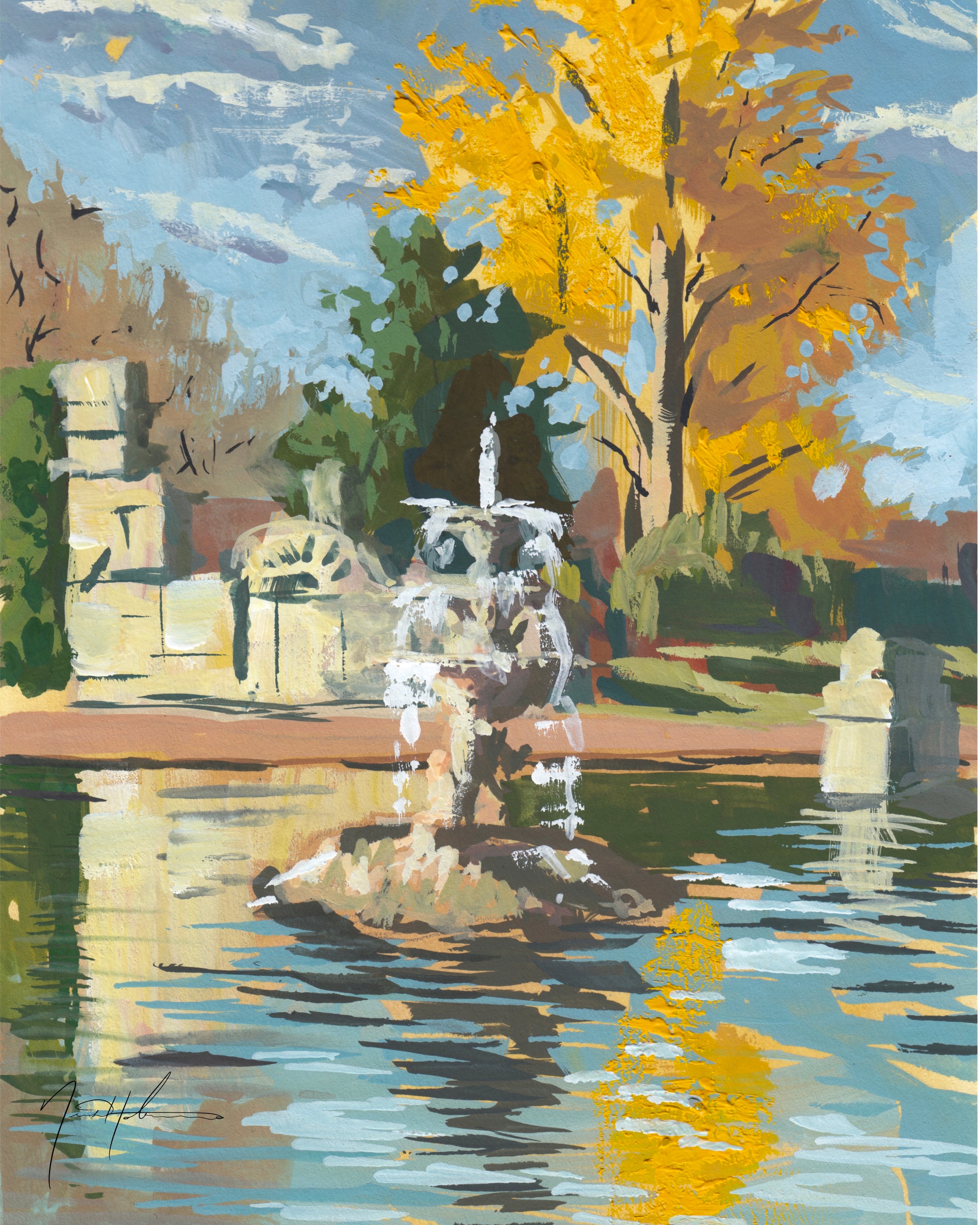 Tower Grove Pond in Fall