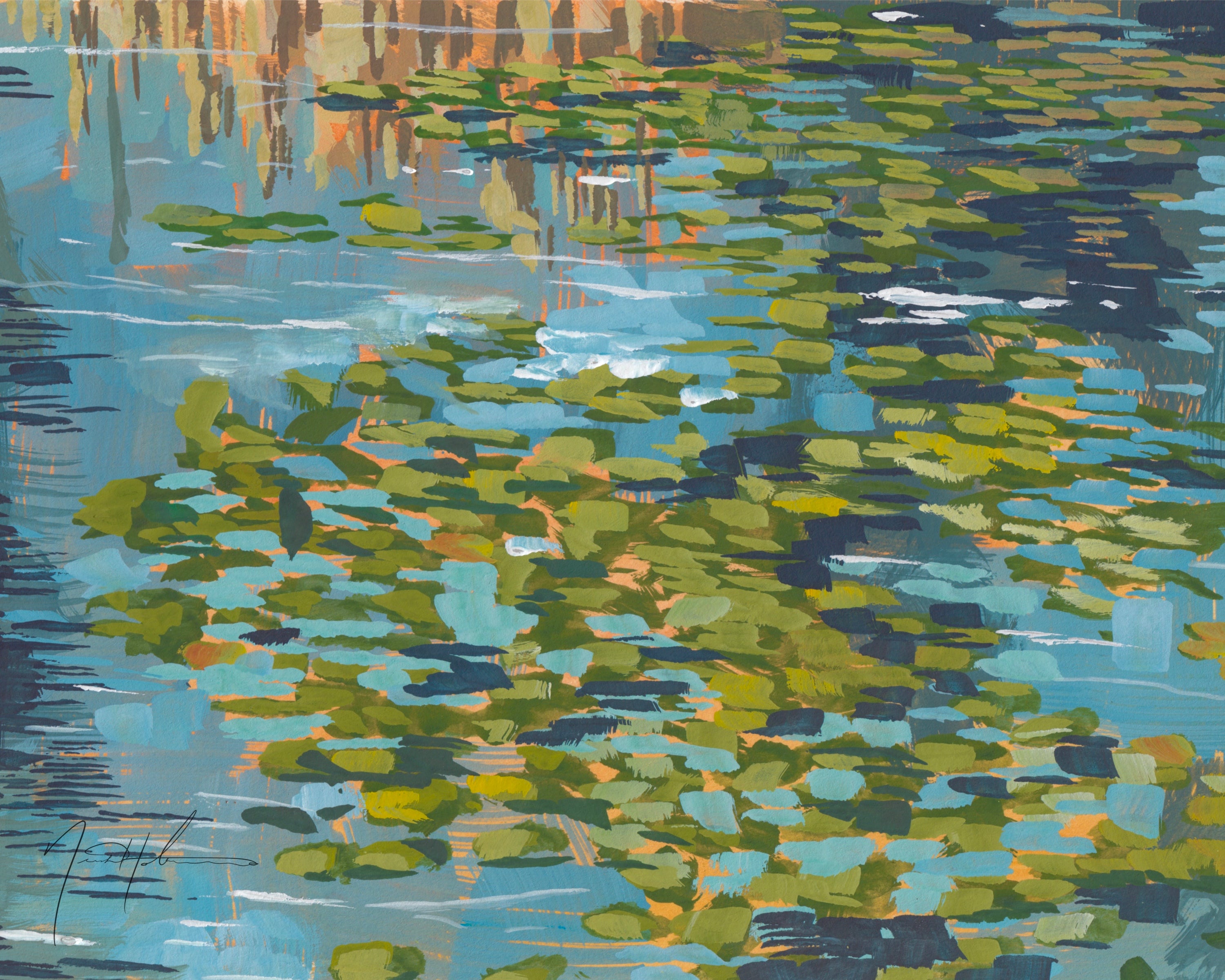 Lily Pads Reflecting, Tower Grove