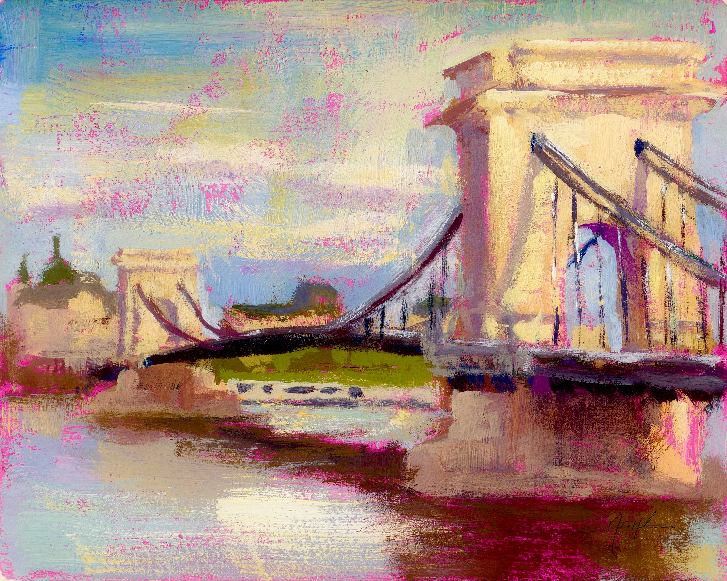 Sunset Bridge, Budapest, Hungary