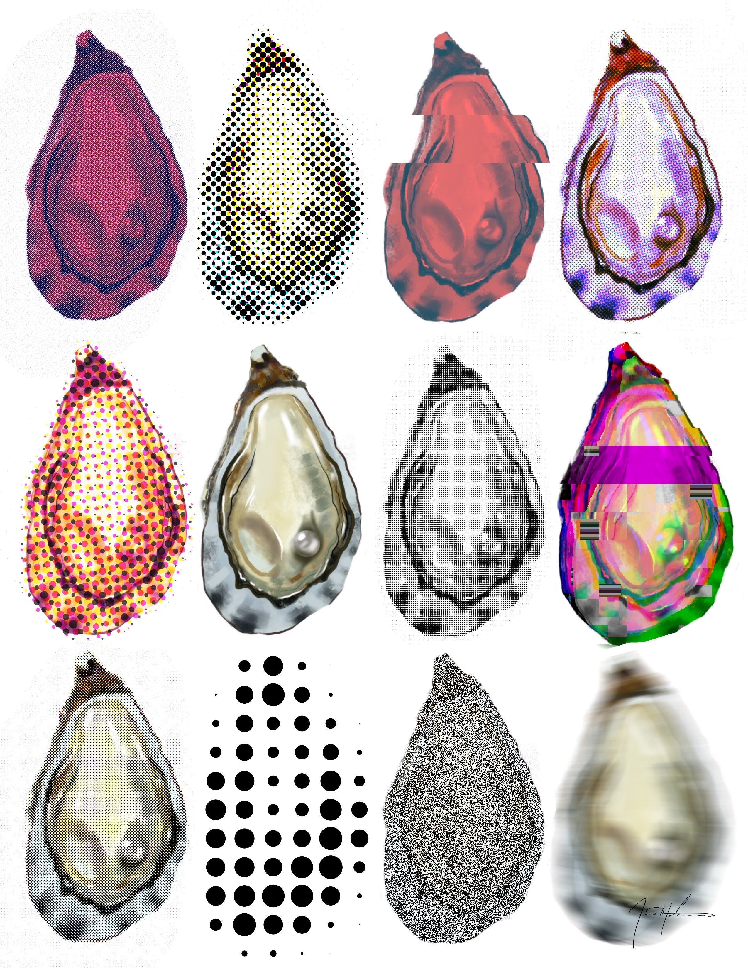 Pop Art Surreal Oysters