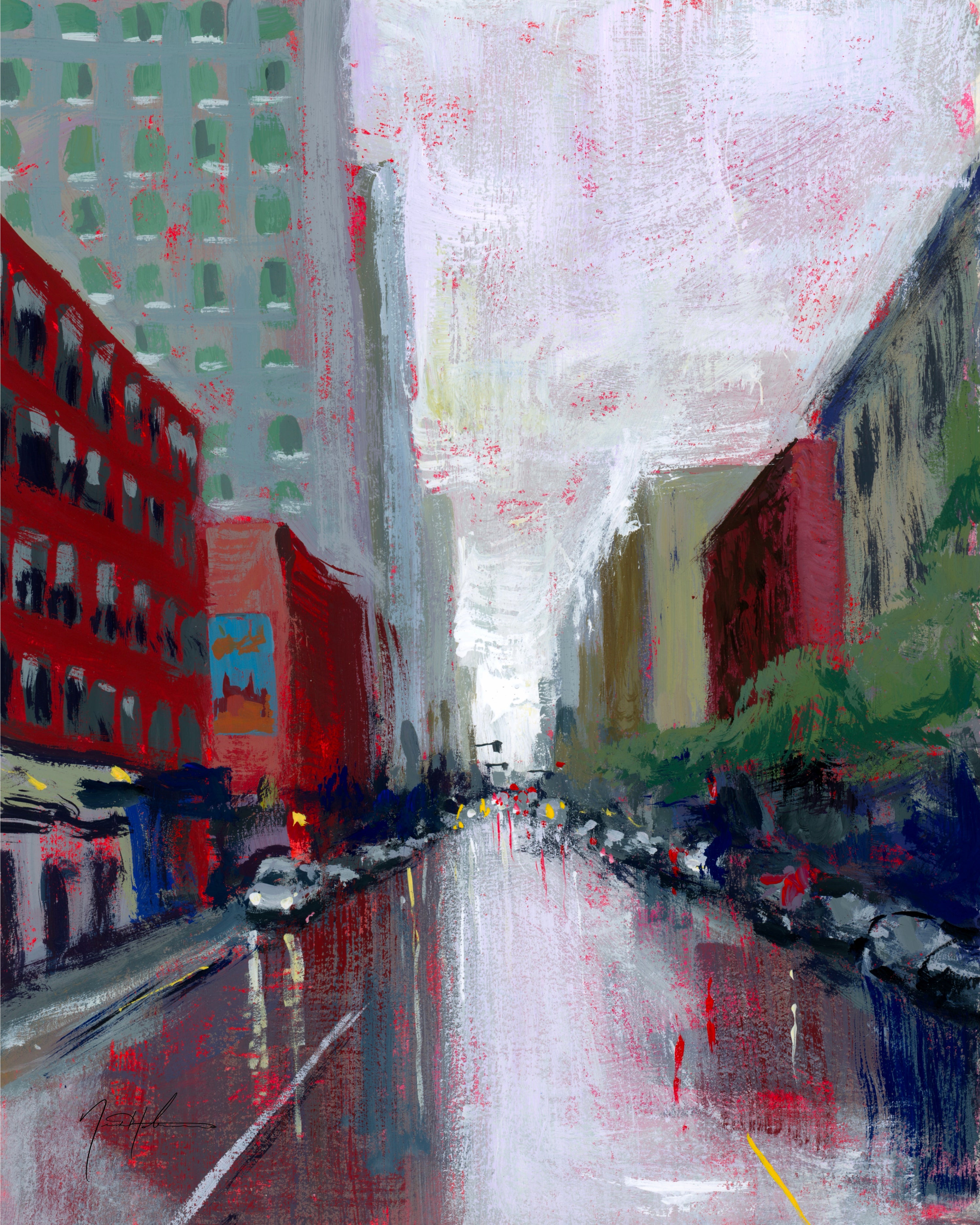 Walking in the Rain, Chicago, Lake & State